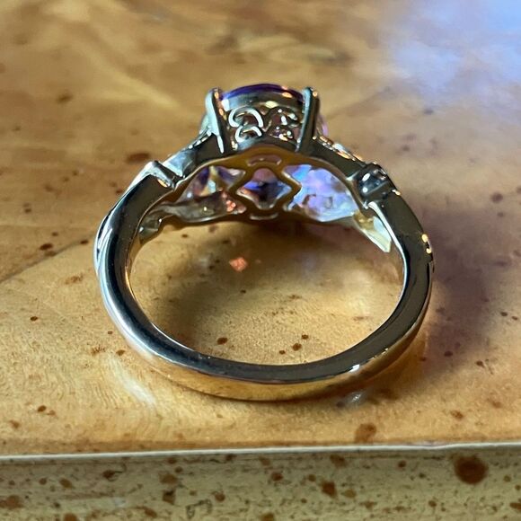 Moroccan Amethyst Sterling Silver Ring Size 8 - Picture 5 of 9